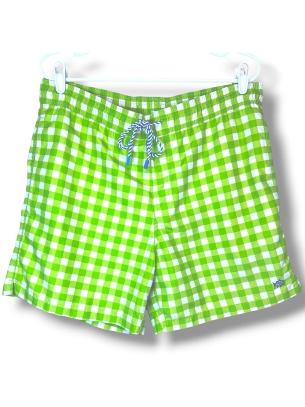 Southern Tide Green Gingham Swim Trunks Checks Size S Coastal Resort Vacation